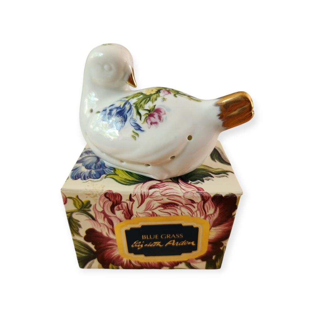 Vintage Elizabeth Arden Chelsea Gardens Porcelain Dove Bird Pomander Potpourri